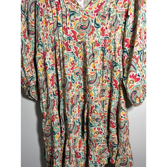 Marine Layer Scarlett Mini Dress Paisley Multi color Size L - Picture 8 of 9